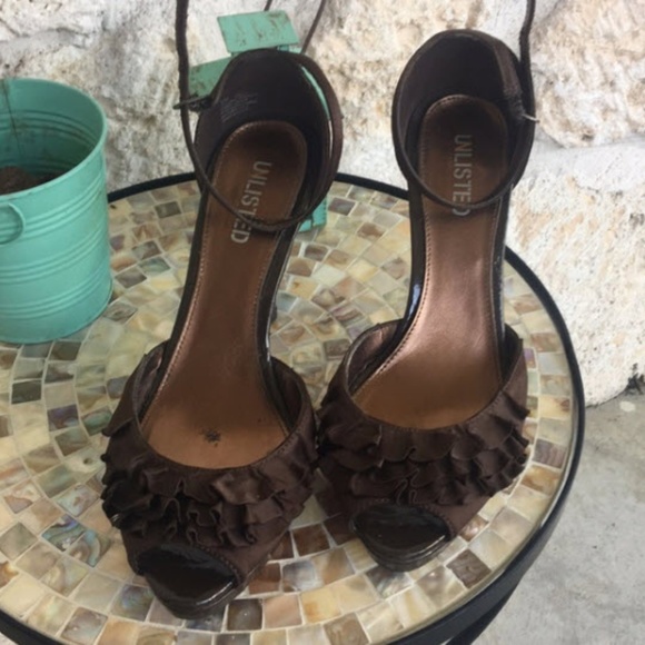 Unlisted Shoes - DONATED Unlisted ruffle  toe sexy strappy heels
